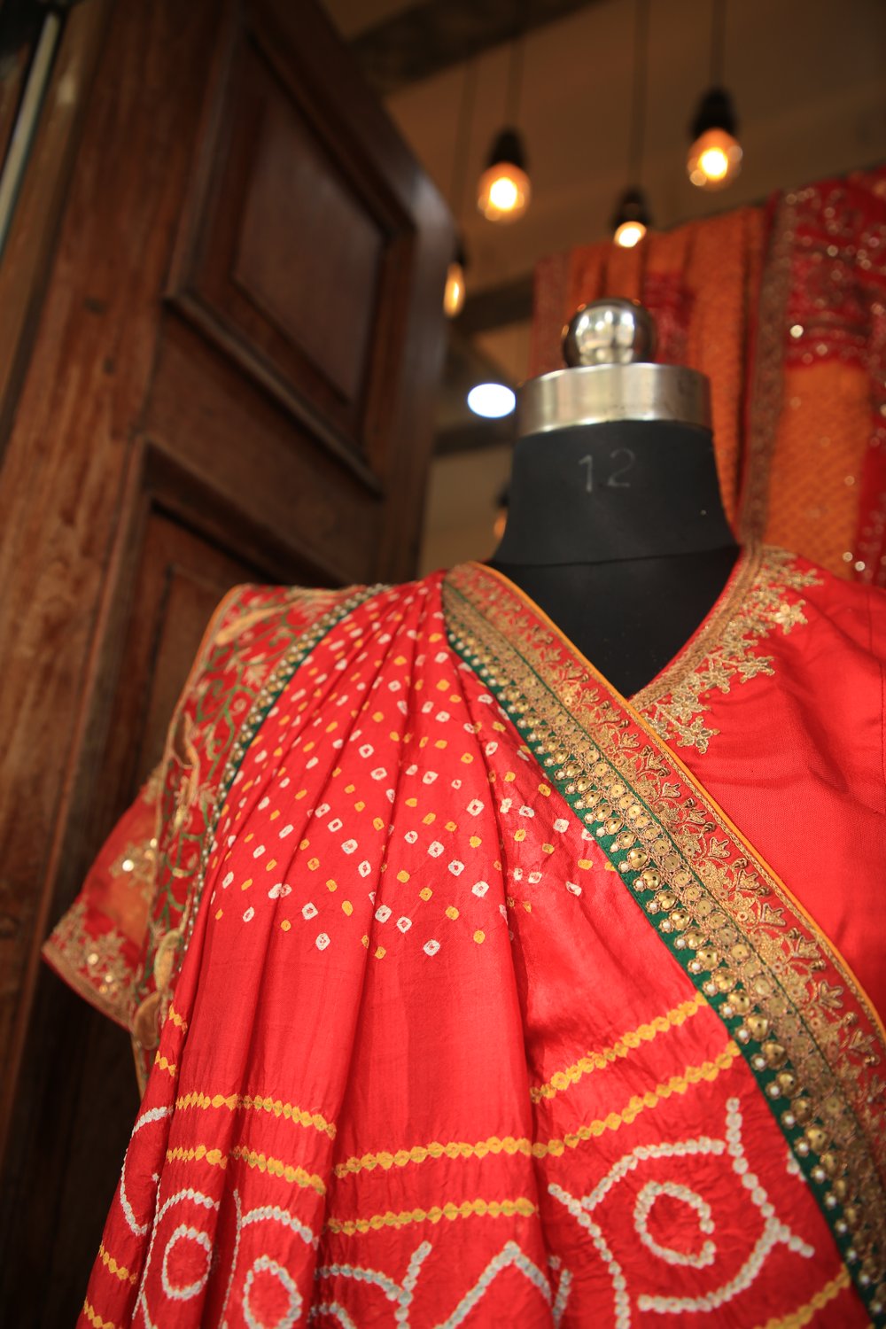 Scarlet Bandhej Saree