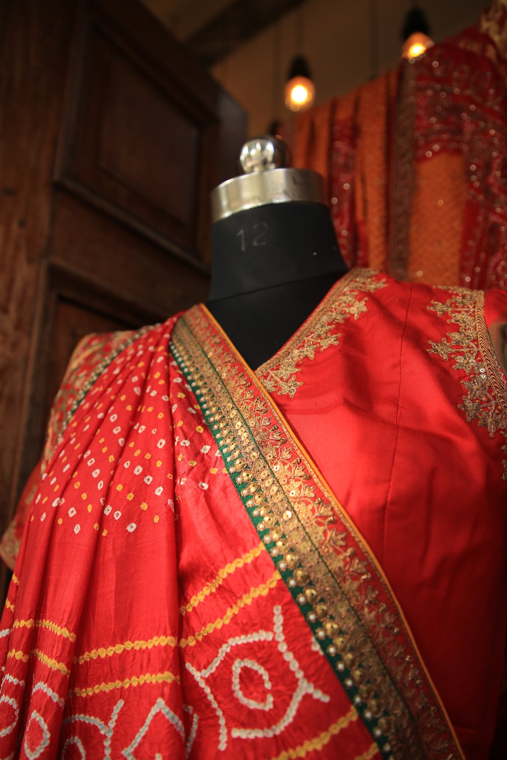 Scarlet Bandhej Saree