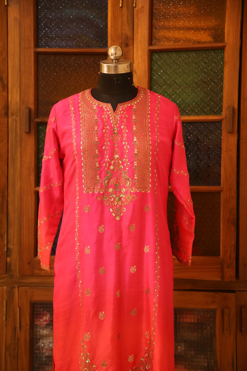 Rani Pink Embroidered Kurta Set