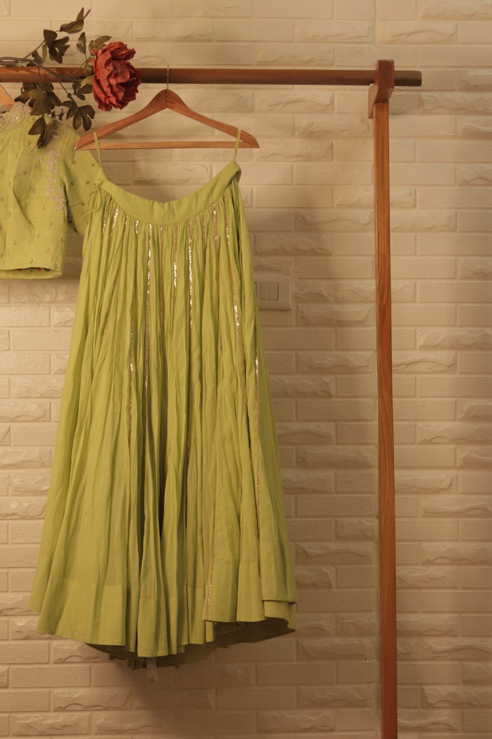 Pista Green Mulmul Anarkali