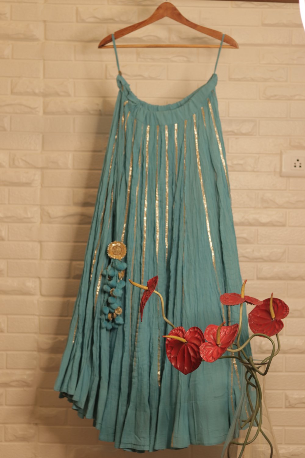 Sky Blue Chikankari Lehenga